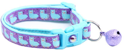 Blue Llamas Breakaway Cat Collar