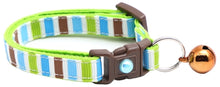 Green, Brown, and Blue Stripes Cat Collar