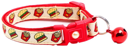 Burgers and Fries Breakaway Cat Collar