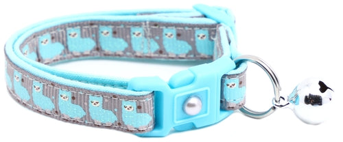 Blue Llamas Breakaway Cat Collar