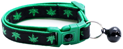 Marijuana Leaves Breakaway Cat Collar