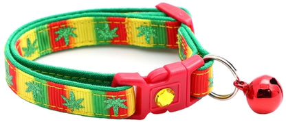 Marijuana Leaves Breakaway Cat Collar