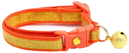 Gold Glitter Breakaway Cat Collar