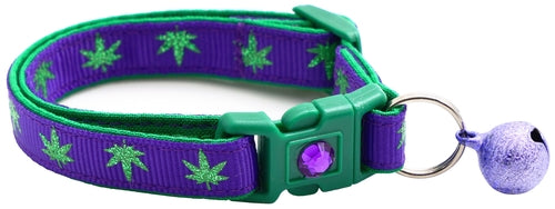 Marijuana Leaves Breakaway Cat Collar
