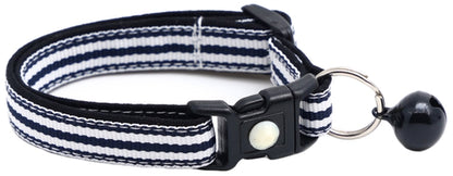 Horizontal Black and White Stripes Cat Collar