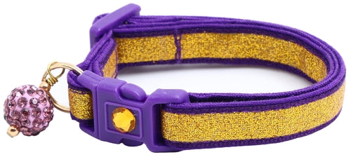 Gold Glitter Breakaway Cat Collar