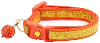 Gold Glitter Breakaway Cat Collar