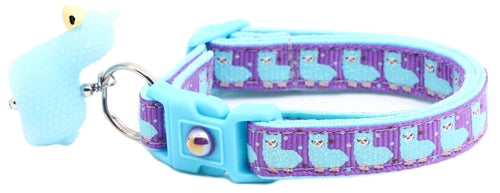 Blue Llamas Breakaway Cat Collar