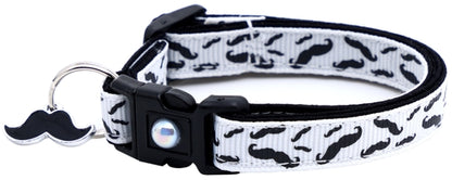 Mustache Breakaway Cat Collar