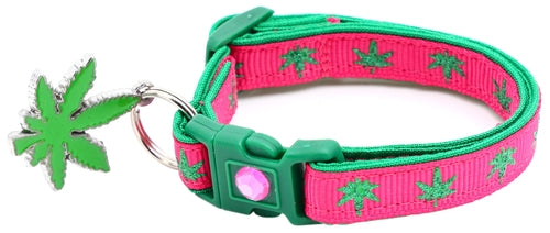 Marijuana Leaves Breakaway Cat Collar