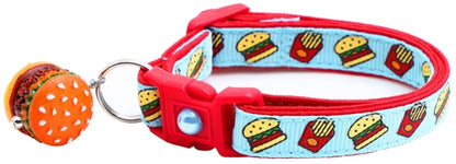 Burgers and Fries Breakaway Cat Collar