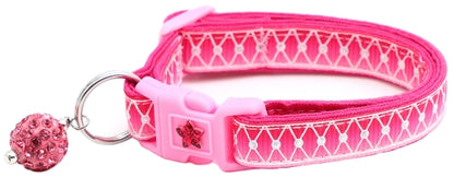 Diamond Mesh over Pink Ombre Breakaway Cat Collar