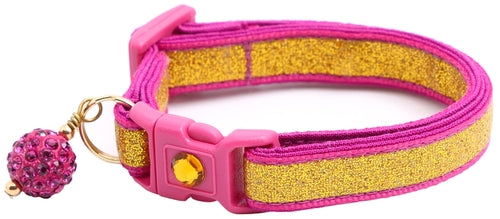 Gold Glitter Breakaway Cat Collar