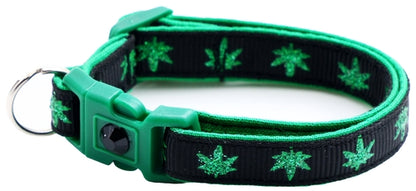 Marijuana Leaves Breakaway Cat Collar