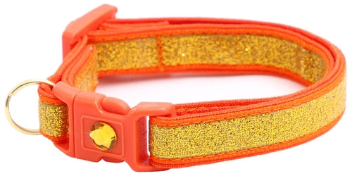 Gold Glitter Breakaway Cat Collar