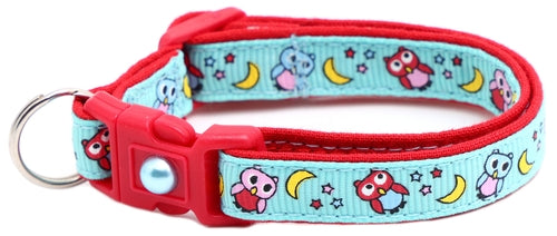 Night Owls on Blue Cat Collar