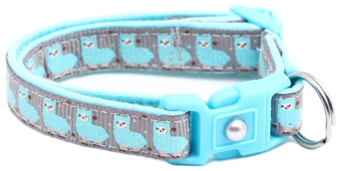 Blue Llamas Breakaway Cat Collar
