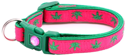 Marijuana Leaves Breakaway Cat Collar