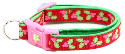 Holly Leaves Breakaway Cat Collar