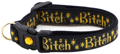 Gold Bitch Breakaway Cat Collar