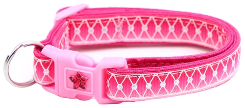 Diamond Mesh over Pink Ombre Breakaway Cat Collar