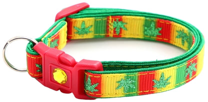 Marijuana Leaves Breakaway Cat Collar