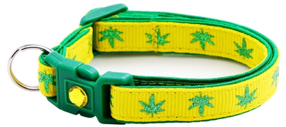 Marijuana Leaves Breakaway Cat Collar