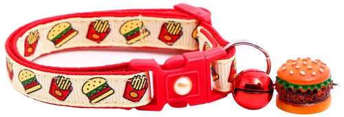 Burgers and Fries Breakaway Cat Collar