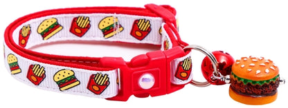 Burgers and Fries Breakaway Cat Collar