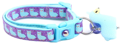 Blue Llamas Breakaway Cat Collar
