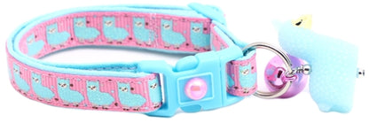 Blue Llamas Breakaway Cat Collar