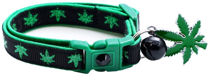 Marijuana Leaves Breakaway Cat Collar