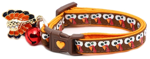 Googly Eye Turkeys Breakaway Cat Collar