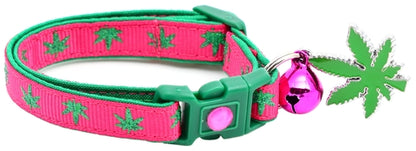 Marijuana Leaves Breakaway Cat Collar