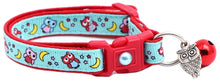 Night Owls on Blue Cat Collar