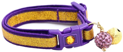 Gold Glitter Breakaway Cat Collar