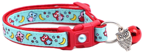 Night Owls on Blue Cat Collar