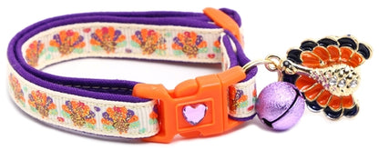 Glittery Turkeys and Hearts Breakaway Cat Collar