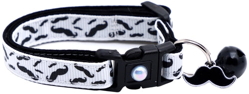 Mustache Breakaway Cat Collar