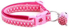 Diamond Mesh over Pink Ombre Breakaway Cat Collar