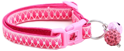 Diamond Mesh over Pink Ombre Breakaway Cat Collar