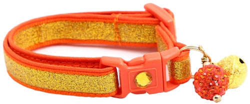 Gold Glitter Breakaway Cat Collar