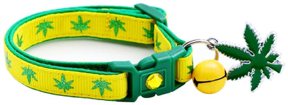 Marijuana Leaves Breakaway Cat Collar