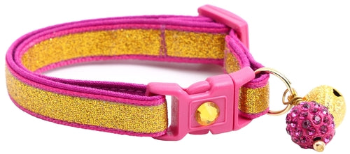 Gold Glitter Breakaway Cat Collar