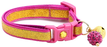 Gold Glitter Breakaway Cat Collar