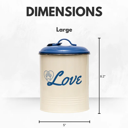 Country Living Set Of 3 Pet Treat Canisters Dog Treat Storage French Blue Lid