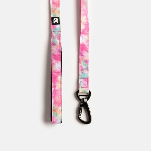 🌸🐶 Pink Tie-Dye Poplin Dog Leash – Durable, Secure & Stylish
