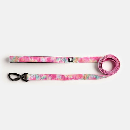 🌸🐶 Pink Tie-Dye Poplin Dog Leash – Durable, Secure & Stylish
