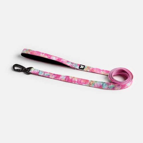 🌸🐶 Pink Tie-Dye Poplin Dog Leash – Durable, Secure & Stylish
