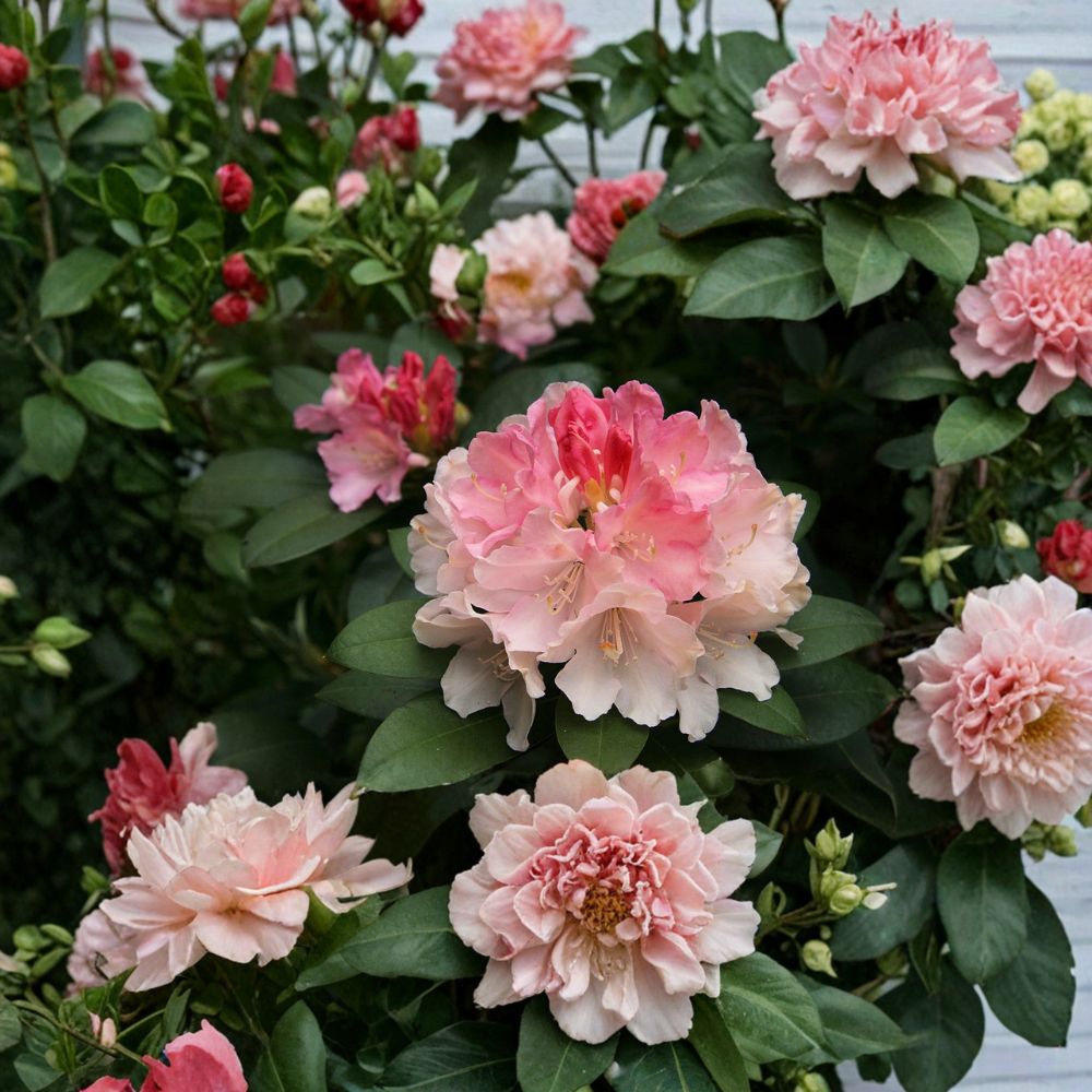 Rhododendron ‘Golden Torch’ Evergreen Shrub with Pink to Golden Cream Blooms | Hardy Flowering Shrub in #1 Container